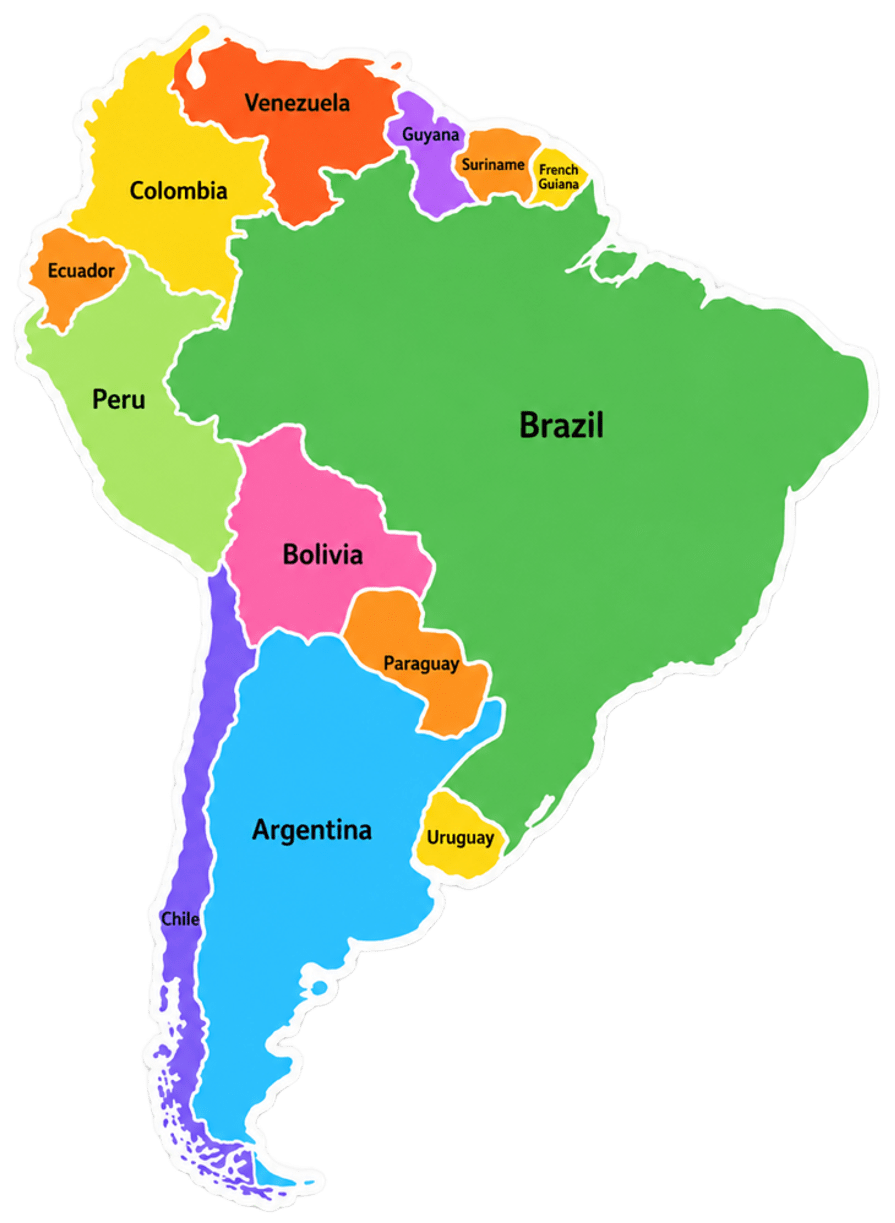Mapa de Sudamérica